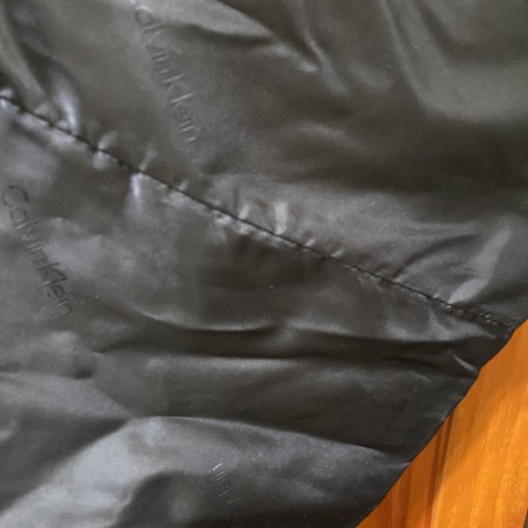 Calvin Klein black robe coat with a belt and two packets on the side used - Picture 14 of 16